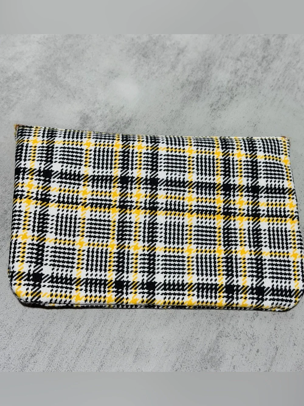 Ipsy y2k Tan and Yellow Plaid Envelope Clutch - Women's Bag